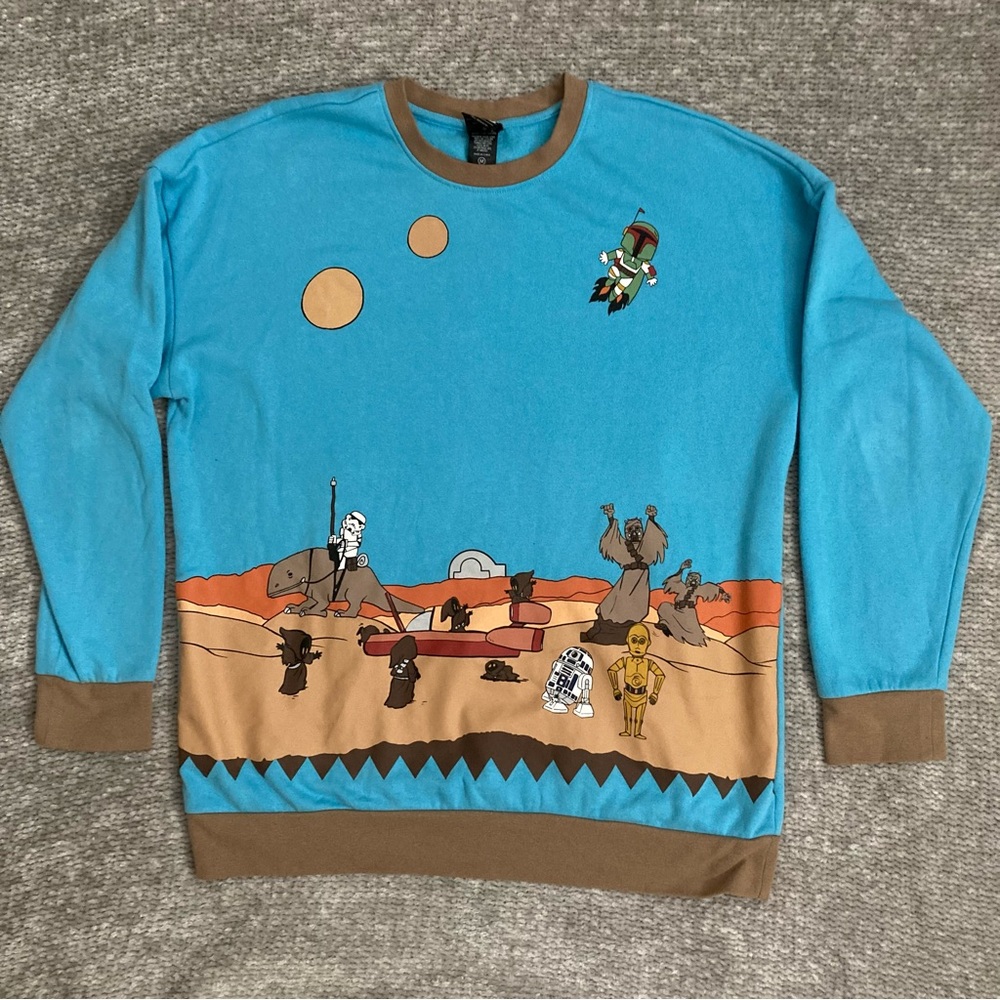 Star Warsโ Tatooine Crewneck Sweatshirt M Her Universe Boba Fett R2D2 C3PO